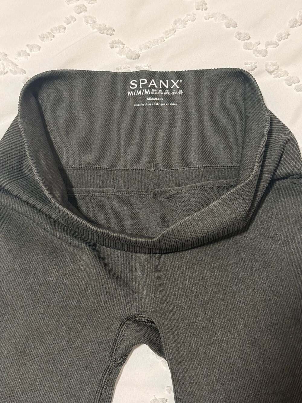 Spanx Seamless High-Waist Rib Leggings Dark Gray Size M